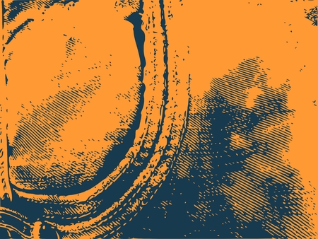 Distress Overlay Background. Retro Empty Design Element. Grunge Fiber Texture. Grainy Texture of Weaving Fabric.のイラスト素材