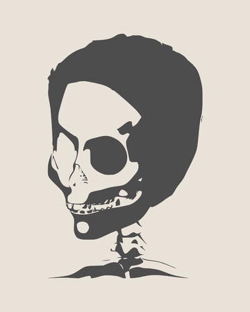 Anatomic Skull. Detailed illustration of human skull.のイラスト素材