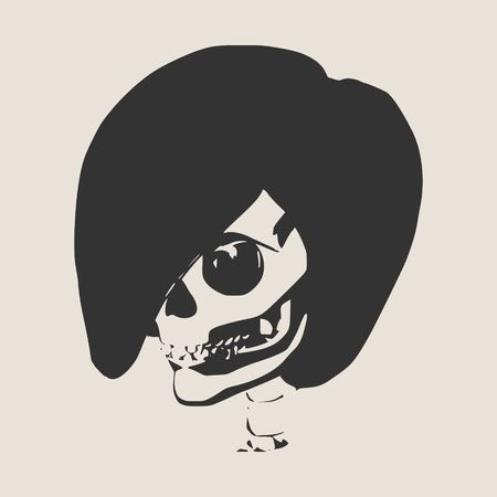 Anatomic Skull. Detailed illustration of human skull.のイラスト素材