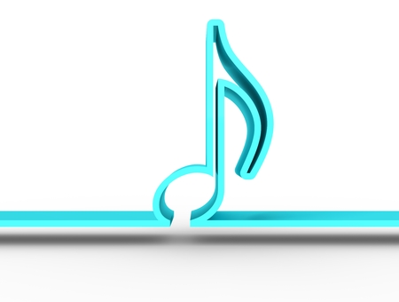 Abstract music background. Musical note sign outline illustration. 3D renderingの写真素材