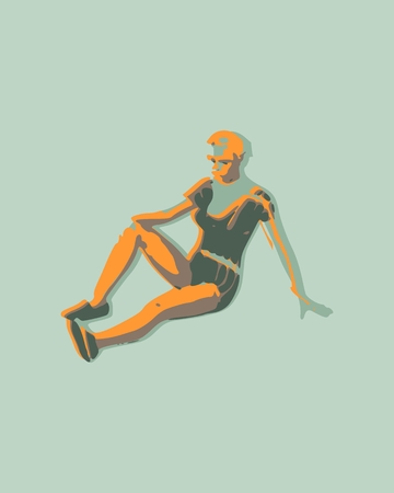 A vector illustration of a woman sitting on the floor in relaxing pose.のイラスト素材
