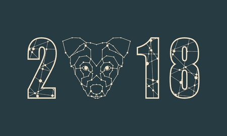 2018 year of the dog vectorのイラスト素材