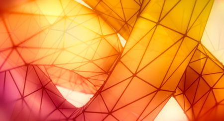 Abstract geometric shape. Twisted tube textured by lines. 3D rendering. Polygonal wire frame infinity loop modelの写真素材