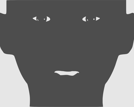 Face front view of an elegant silhouette of a female head.のイラスト素材