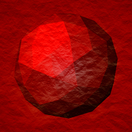 Low poly style design. Platonic solid design. Grunge textureの写真素材