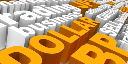 Word collage relative to trading. Illustration with different association terms. 3D renderingの写真素材