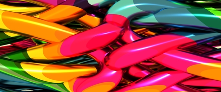 Abstract geometry background. Multicolored abstraction. 3D renderingの写真素材