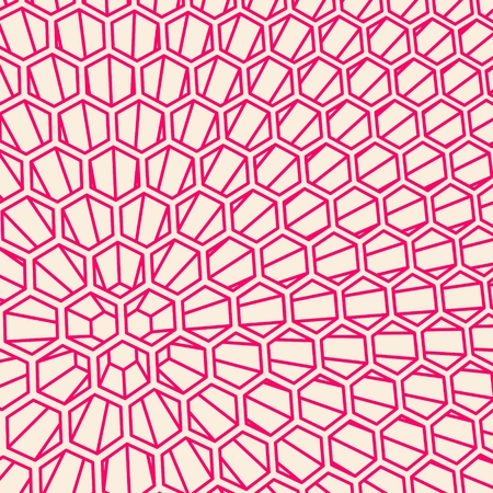 Perspective view on pink honeycombのイラスト素材