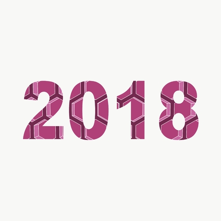 2018 year number textured by geometry pattern. Holiday celebration cardのイラスト素材