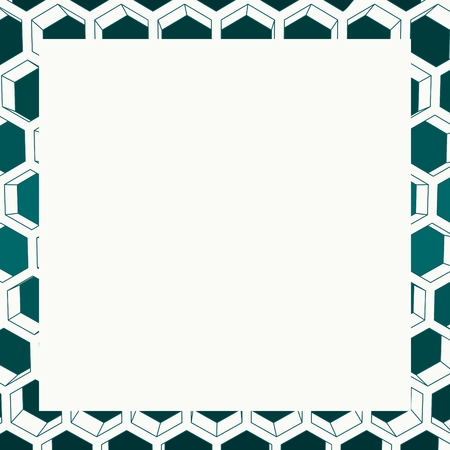 Business design concept with square text field. Hexagon pattern frameのイラスト素材