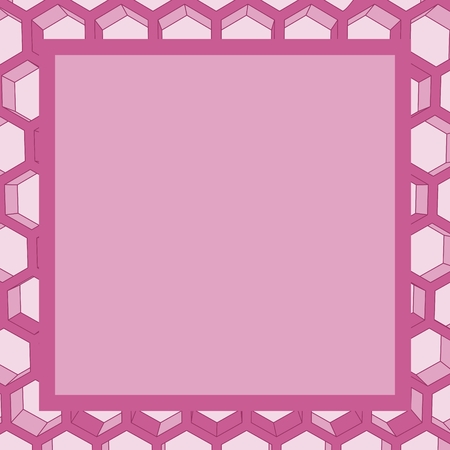 Business design concept with square text field. Hexagon pattern frameのイラスト素材