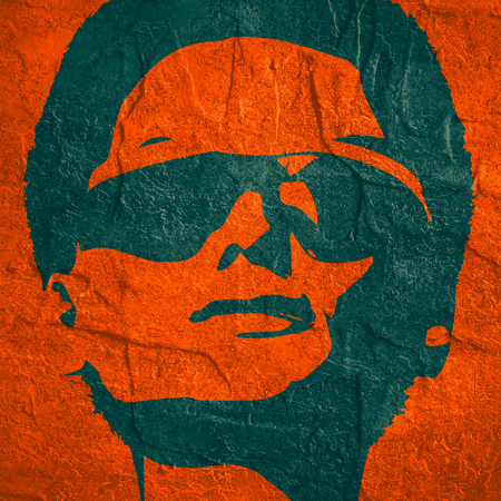 Portrait of beautiful woman in black sunglasses. Short hair. Front viewの写真素材