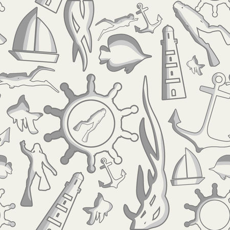 Travel and vacation vintage seamless pattern. Seamless backgroundのイラスト素材