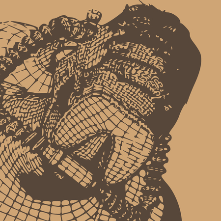 Silhouette of diver. Icon diver. The concept of sport diving. Vintage engraved illustrationのイラスト素材