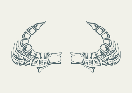 Abstract skeleton pattern. Mythical creatures. Tattoo for decoration of Halloweenのイラスト素材