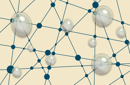 Molecule And Communication Background. Modern brochure or web banner design template. Connected lines with dots. Medical, technology, chemistry, science backgroundの写真素材