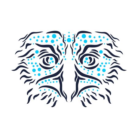 Ornamental tattoo bird head. Abstract hand drawn styleのイラスト素材