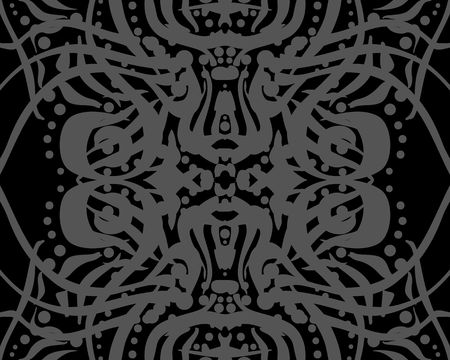 Stylish geometric pattern. Ornament of lines and curls. Linear abstract background.のイラスト素材