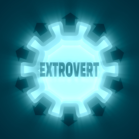 Extrovert abstract scheme. Illustration relative to human psychologyの写真素材