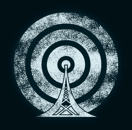 Wi Fi Symbol icon. Mobile gadgets technology relative image. Silhouette textured by glitter dotsの写真素材