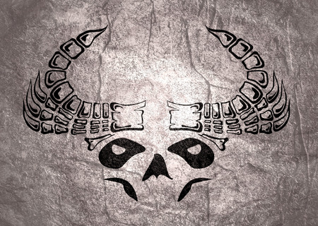 Abstract skeleton pattern. Mythical creatures. Tattoo for decoration of Halloweenの写真素材