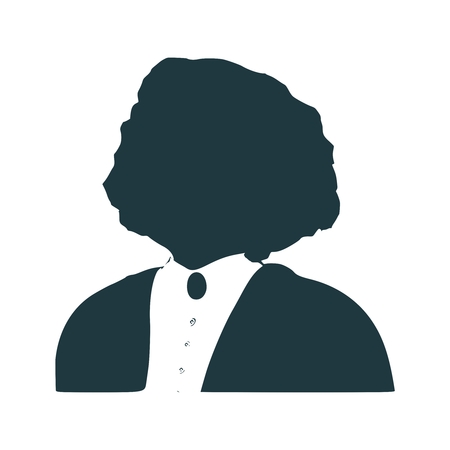 Face front view. Elegant silhouette of a lady. Retro hair style.のイラスト素材