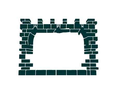 Part of the abstract castle defense wall as frame for textのイラスト素材