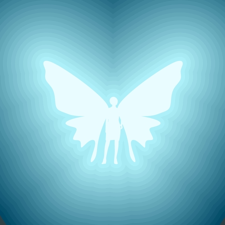 Butterfly silhouette with the body of a young womanのイラスト素材