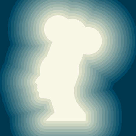 Chef in a cooking hat silhouette. Kitchen simple icon.のイラスト素材
