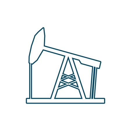 Image relative to oil mining industry. Oil pump icon in thin line style.のイラスト素材