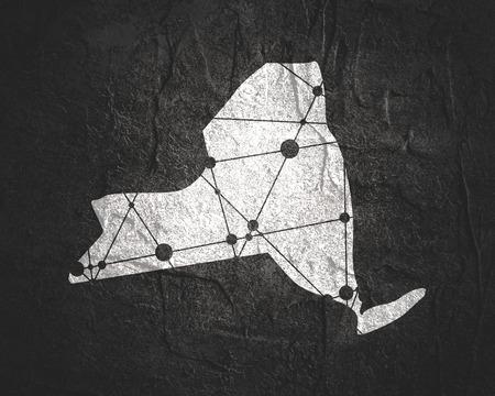 Image relative to USA travel. New York state map textured by lines and dots patternの写真素材