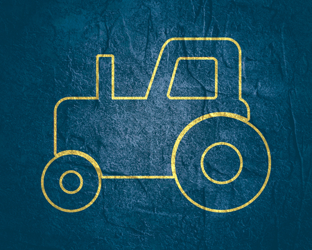 Tractor icon. Simple illustration in thin line style.の写真素材