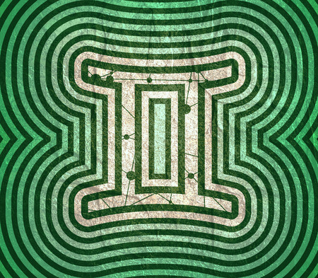 Zodiac symbol textured by connected lines with dots pattern. Sign of the Twinsの写真素材