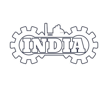 India word build in gear. Heavy industry relative imageのイラスト素材