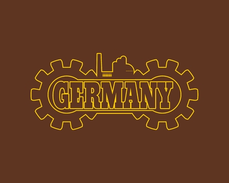 Germany word build in gear. Heavy industry relative imageのイラスト素材