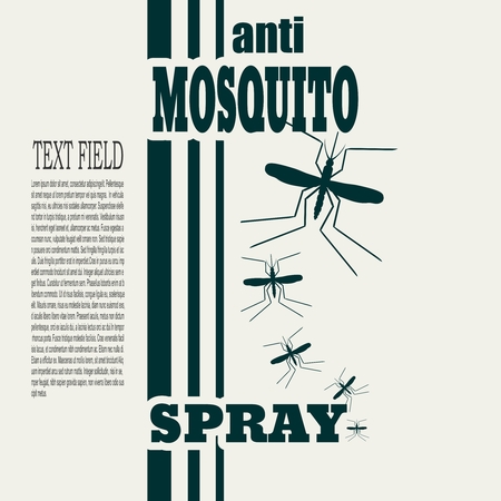 Anti mosquito spray label. Field for text.のイラスト素材