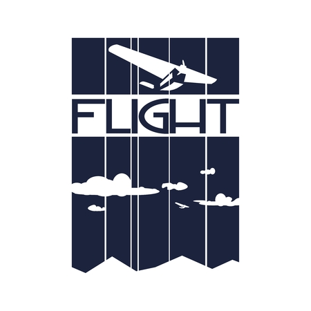 Image relative to airplane traveling, retro airplane flight on striped backdropのイラスト素材