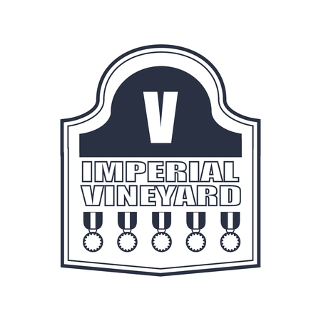 Emblem concept for vineyard. Abstract winery sign.のイラスト素材