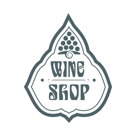 Emblem concept for vineyard. Abstract winery sign.のイラスト素材