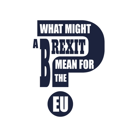 United Kingdom exit from European Union relative image. Brexit named politic process. Referendum theme. What might a brexit mean for the EU questionのイラスト素材