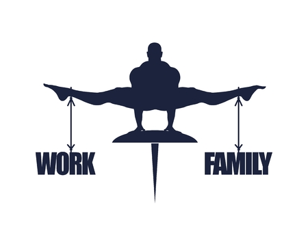 Balance between work and family. Concept imageのイラスト素材