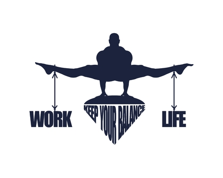 Balance between work and life. Concept imageのイラスト素材