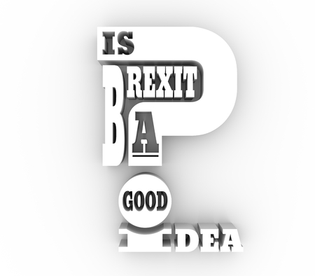 United Kingdom exit from European Union relative image. Brexit named politic process. Referendum theme. Is brexit a good idea question. 3D renderingの写真素材