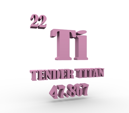 Tender titan. Image relative for gym and bodybuilding. Remastered titan chemical element tag. Chemistry in metaphor design. 3D renderingの写真素材