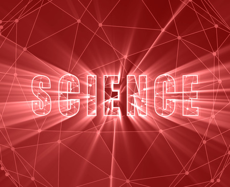 Typography Illustration Featuring the Word Science. Lines and Dots decor