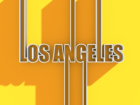 Los Angeles city name in geometry style design. Creative vintage typography poster concept. 3D renderingの写真素材