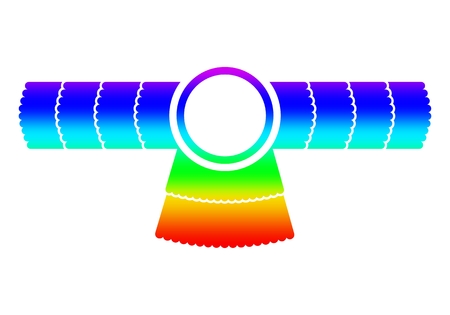 Abstract bird wings emblem with multicolor gradientのイラスト素材