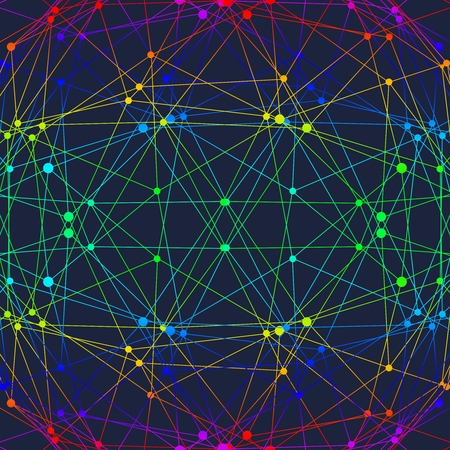 Medical, technology, chemistry and science icon design template. Molecule and communication pattern. Connected lines with dots.のイラスト素材