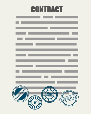 Illustration of a Approved Paper Document with Stampsのイラスト素材