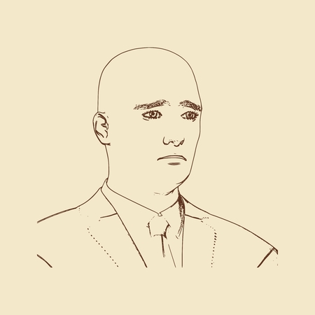 Man avatar. Front view. Male face silhouette or icon.のイラスト素材